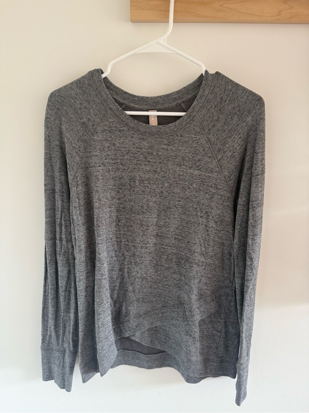 ATHLETA Criss Cross Sweatshirt Heathered Gray Medium